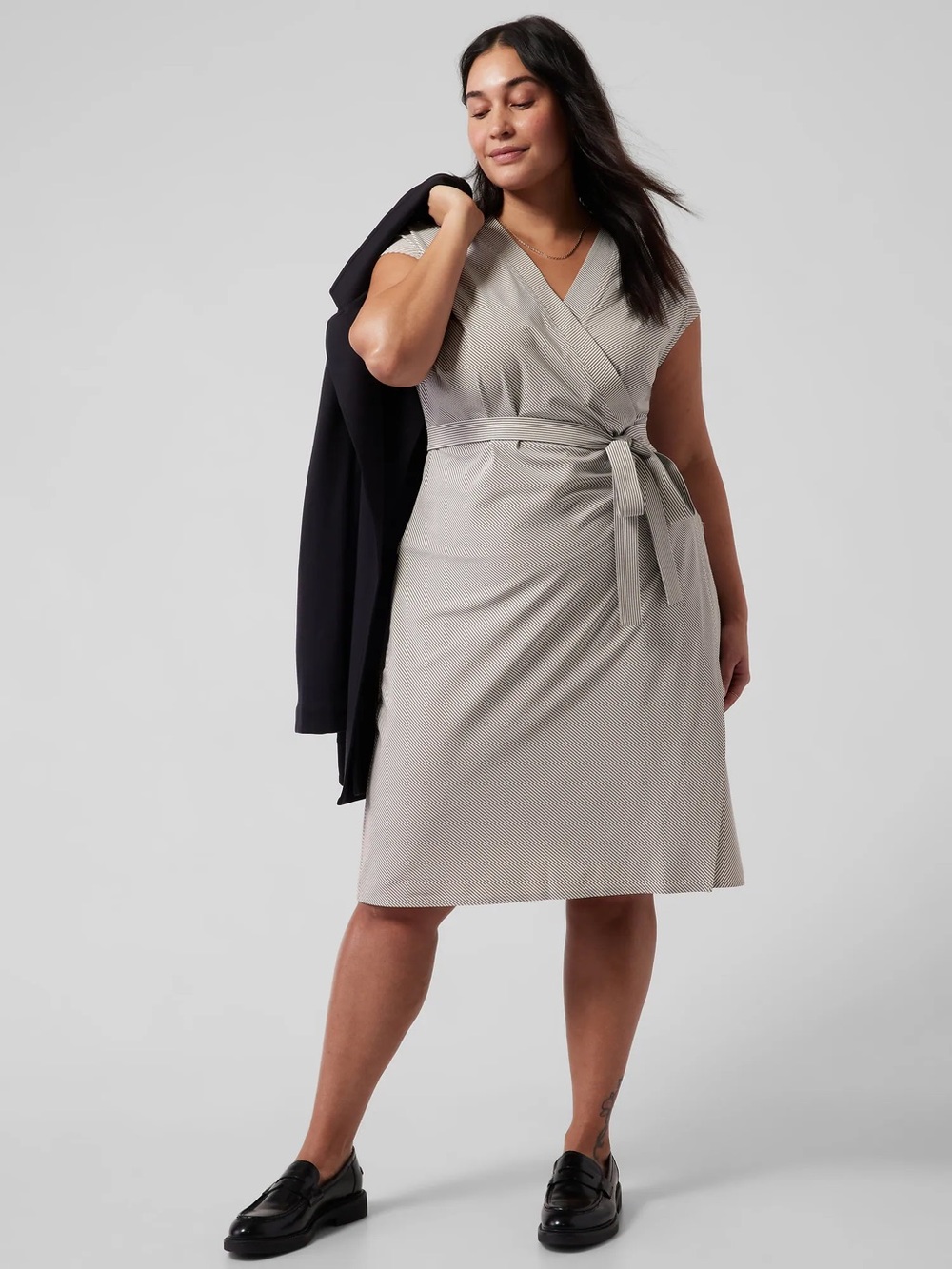 Athleta Newport Wrap Dress Size XS City Stripe